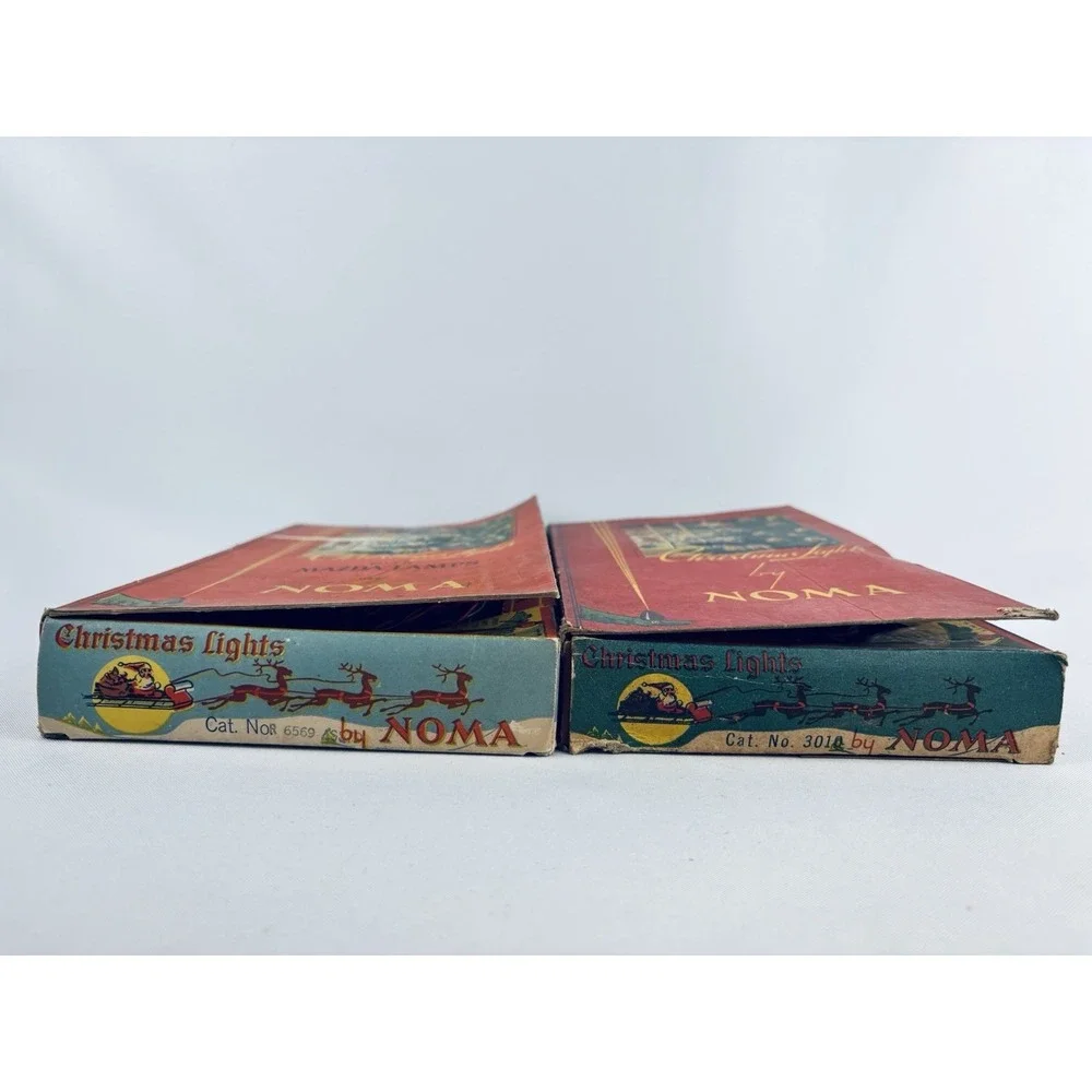 Lot Of 2 Vintage Christmas Noma Indoor Lights - Original Boxes #3010 #6569 Works